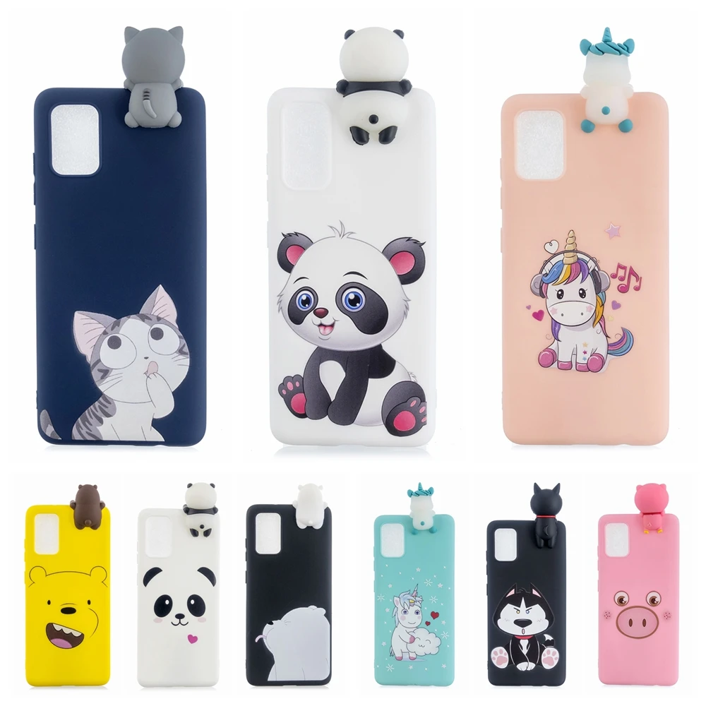 

Galaxi S22 Ultra Cartoon Silicone Case on for Funda Samsung Galaxy S22 Plus A13 Cases 3D Unicorn Panda Cat Dog Phone Cover Women