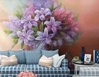 Фотообои CJSIR на заказ, настенные 3D обои в европейском стиле, живопись маслом, лилия, лаванда, для спальни, фоновая стена