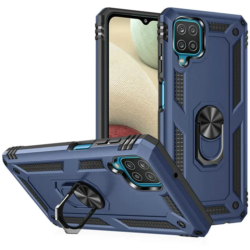 

Funda de anillo de Metal A prueba de golpes para Samsung Galaxy A12 M12 F12, carcasa magnética para coche, 12 F, mate