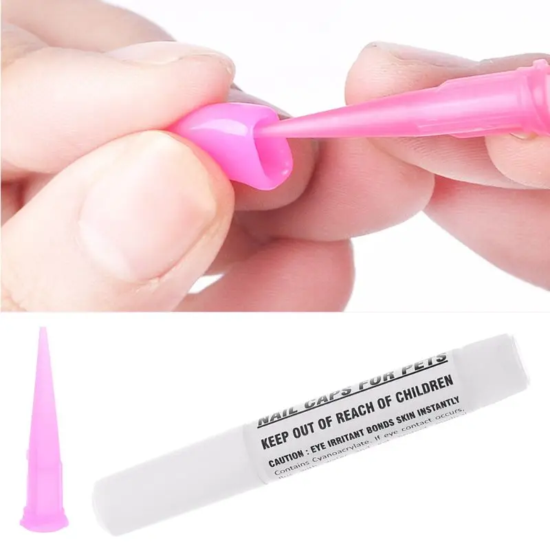 

Pet Dog Nail Covers Claw Paws Soft Gel Protector Adhesive Glue 95AA