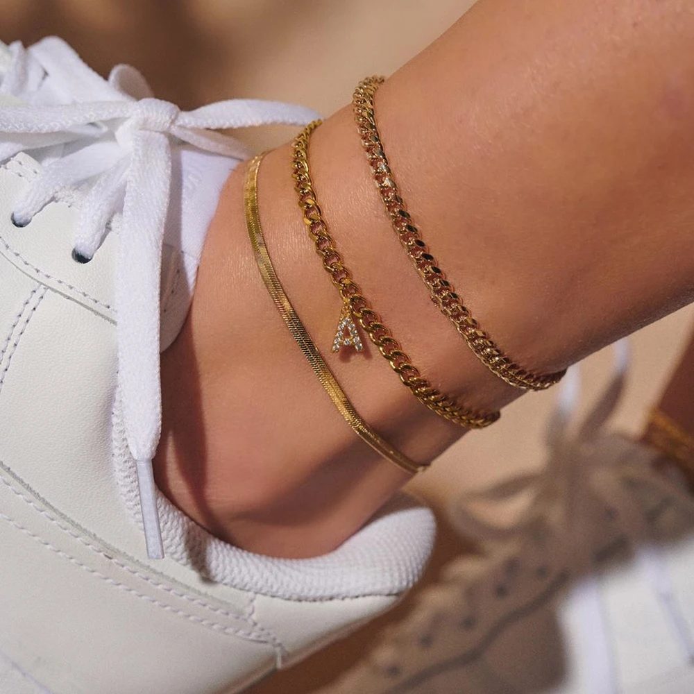 

Gold Leaves Anklets for Women Foot Beach Barefoot Sandals Ankle Bracelet on the leg Female 3 Layers Ankle Jewelry