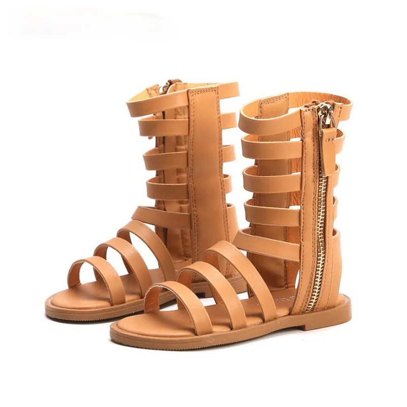 

2021 Summer Kids Gladiator Sandals For Girl Size 21-37 Toddler High Sandals Fashion Open Toe Cut-outs Girls Sandals