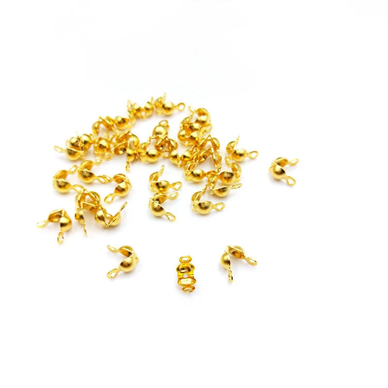 Gold 4x2.5mm 50 шт./лот, 8x4 мм, 4x2,5 мм, бусины из нержавеющей стали, Шариковая цепь, коннектор, Концевая застежка для DIY, ожерелье, браслеты, изготовление ювелирных изделий - Цвет: Gold 4x2.5mm