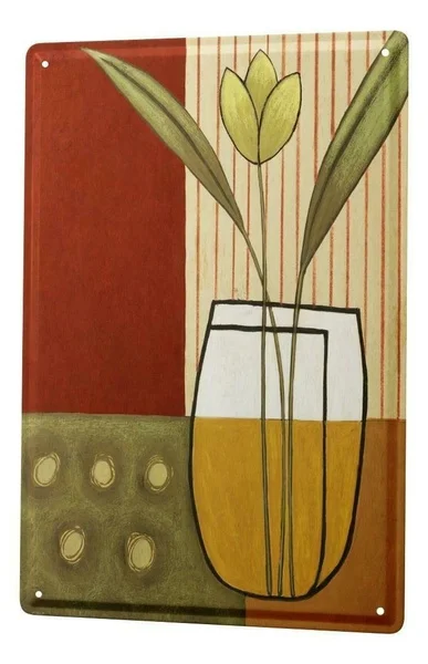

Tin Sign Plants Tulip Coffee Bar Decoration Home Decor