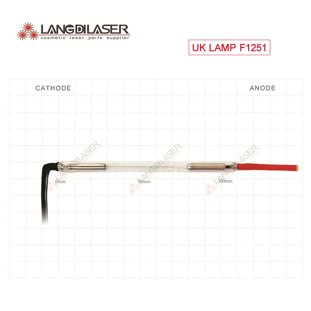 UK FIRST LIGHT IPL LASER lamp 7*50*110F - cathode bend , Lamp number / code : F1251