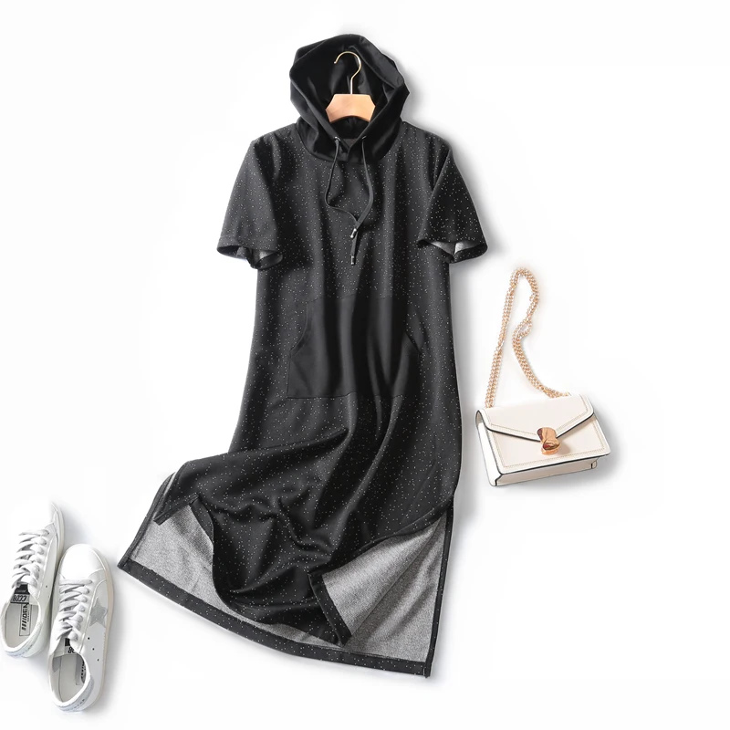 Повседневное модное платье с капюшоном коллекция 2019 года осенне зимние женские