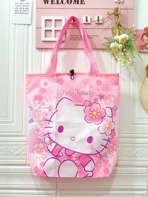 Эко-сумка Hello kitty с рисунком из мультфильма складная сумка для покупок крючком