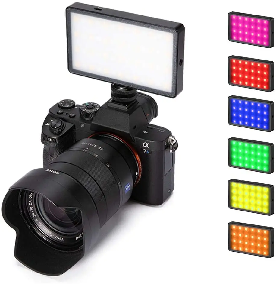 Pаспродажа Weeylite RB08P RGB светодиодный светильник полный Цвет Выход Камера видео светильник комплект с регулируемой яркостью 2500K-8500K Bi-Цвет Панель светиль...