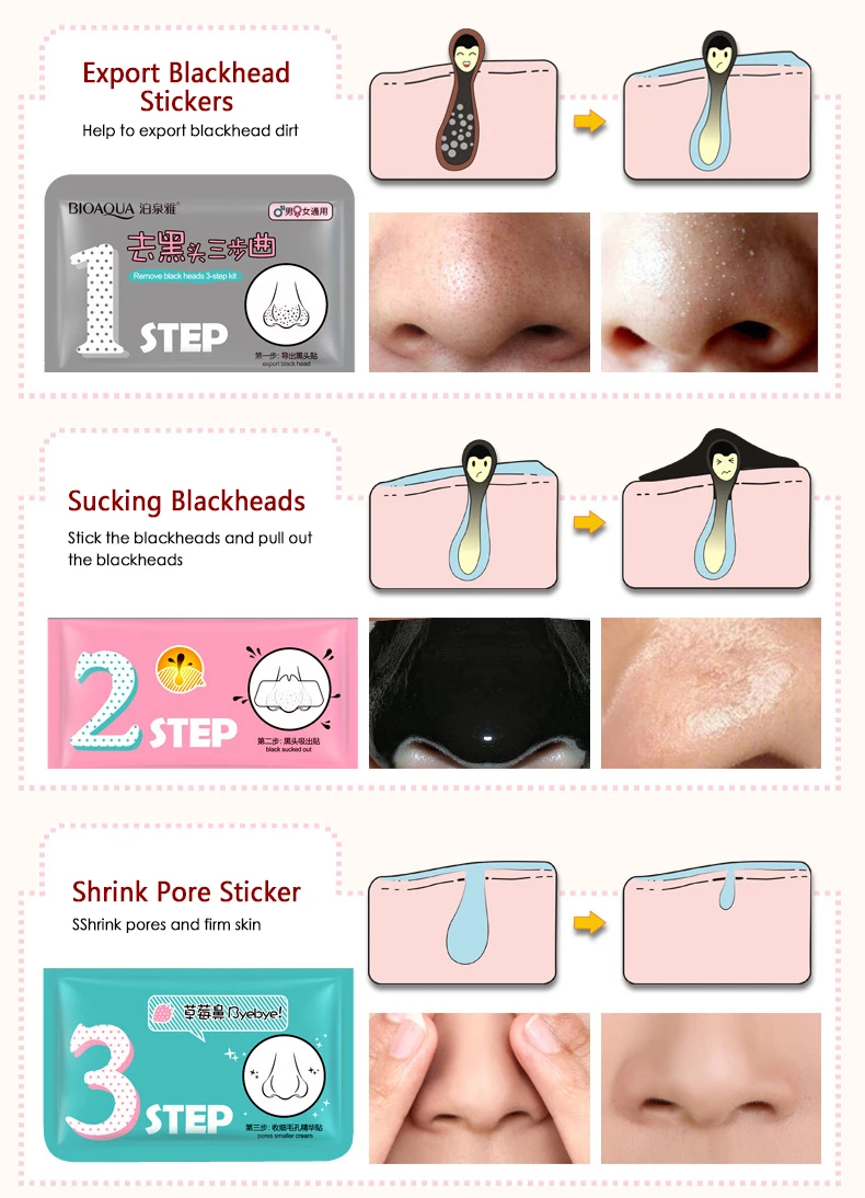 Bioaqua питательные увлажняющие очищения кожи pig nose Отшелушивающая Маска 3 шага