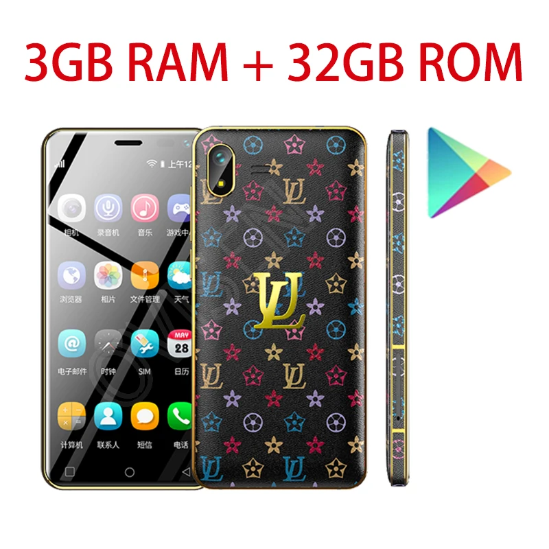 Black 3GB 32GB Ulcool U2 Карманный 4G-LTE смартфон 3,15 дюймов Android 8,1 MT6739 четырехъядерный Google Play Store мобильный телефон разблокированный мобильный телефон - Цвет: Black 3GB 32GB
