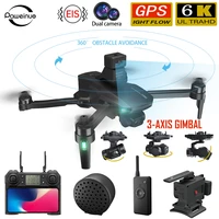 obstacle avoidance 3 axis gimbal 6k camera drone 4k gps with rc helicopter remote control dron quadcopter hd professional camera