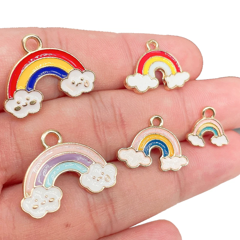 

Colorful Oil Drop Rainbow Cloud Alloy Pendant Enamel Charm for Bracelet Earrings Jewelry Making Supplies DIY Jewelry Findings
