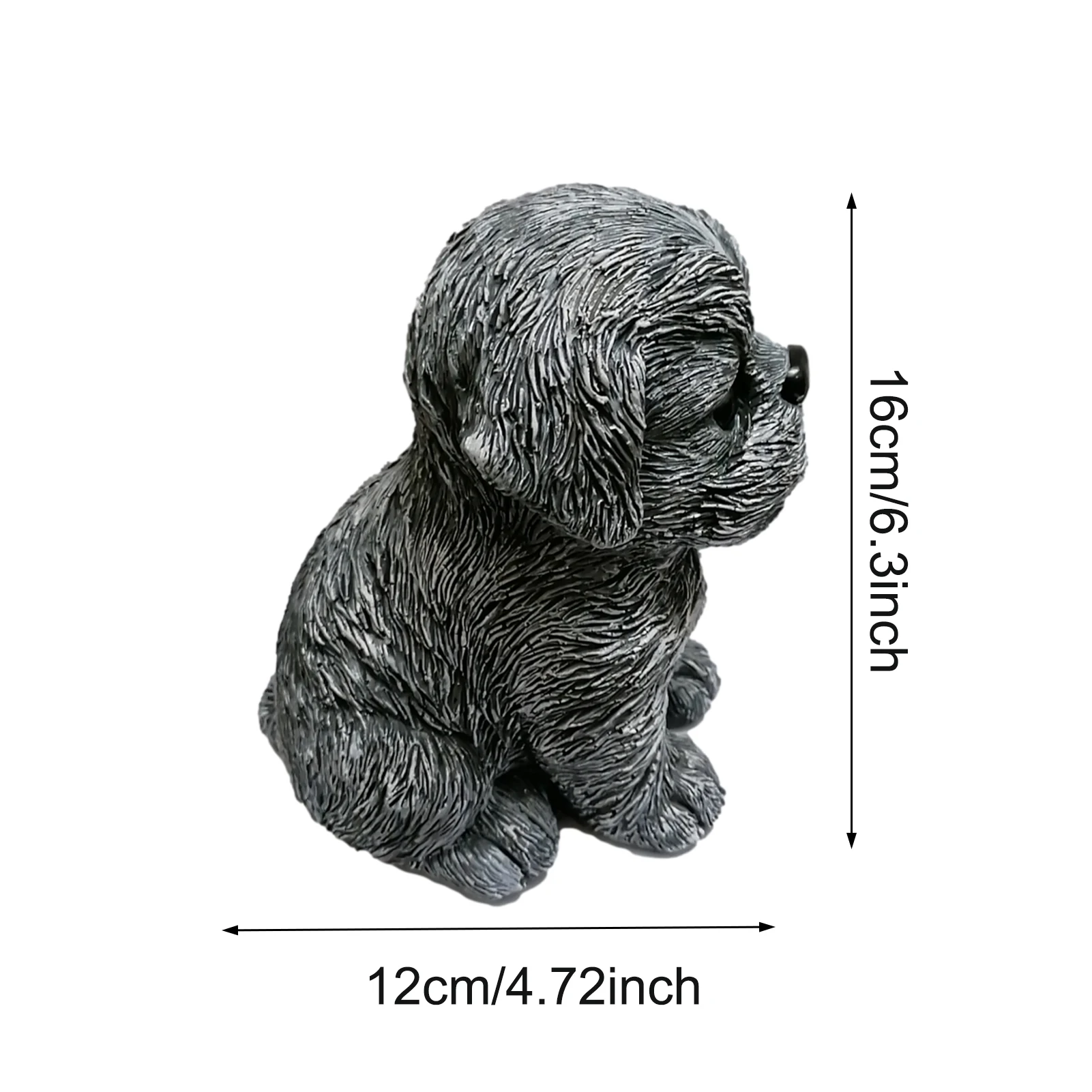 

12X16cm Puppy Outdoor Resin Statue Waterproof Heatproof Pets Courtyard Garden Decor Cute Dog Pet Home Desktop Statue Ornament
