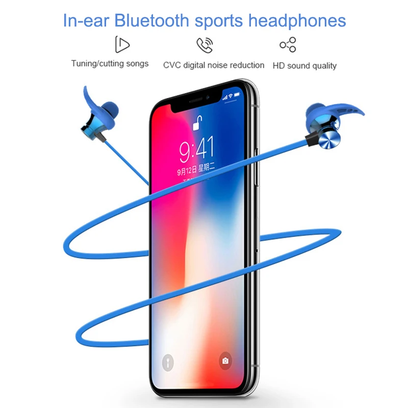 Heculas Bluetooth спортивные наушники Поддержка TF карты беспроводные стерео наушники магнитные наушники с микрофоном для телефона