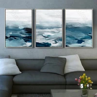 canvas painting wall art blue abstract sea waves rushing realistic impressionist personality bedroom porch corridor decor mural