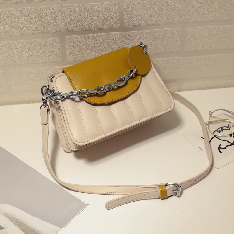 Модные ручные сумки через плечо из искусственной кожи на цепочке для женщин 2020