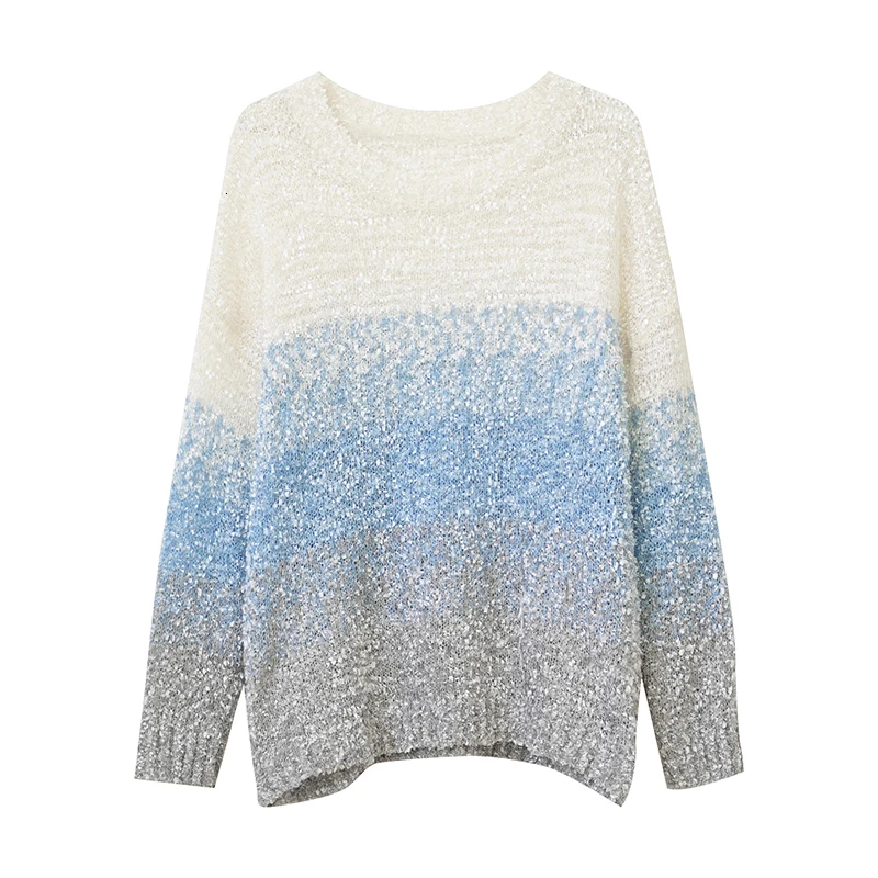TWOTWINSTYLE/элегантные женские свитера с пайетками в стиле пэчворк круглым вырезом и
