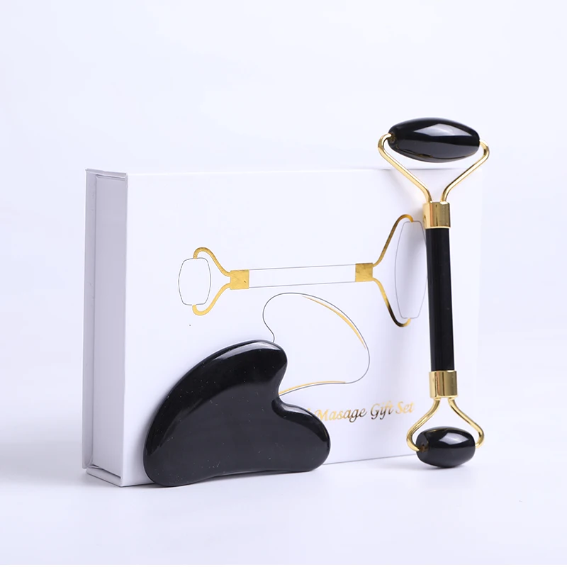 Натуральный обсидиан гуаша гуашь скребок бриллиантовый камень для массажа лица