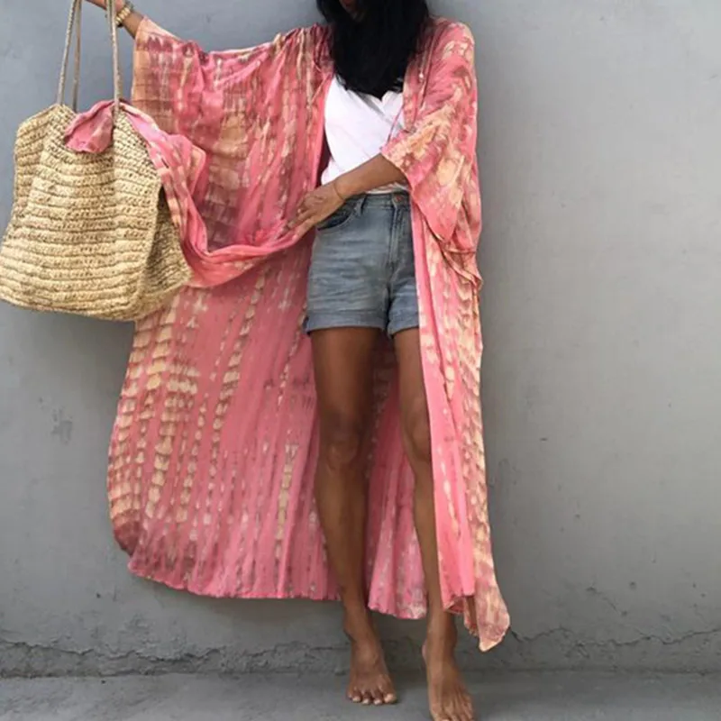 

2021 Bohemian Printed Women Beach Dress Bathing Suit Cover Up Summer Tunic For Women Hooded Beachwear