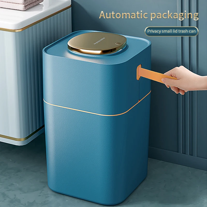 Joybos Trash Can Household Toilet Bathroom Living Room Creative Luxury Retro Style Automatic Packaging 15L Storage Bucket