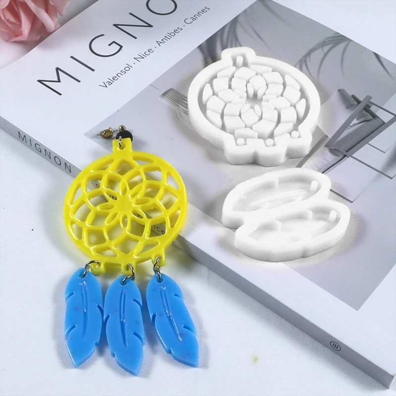 

D0LC 1 комплект, подвеска «Ловец снов», перо, подвеска, серьги, ожерелье, брелок, литье, искусственное украшение