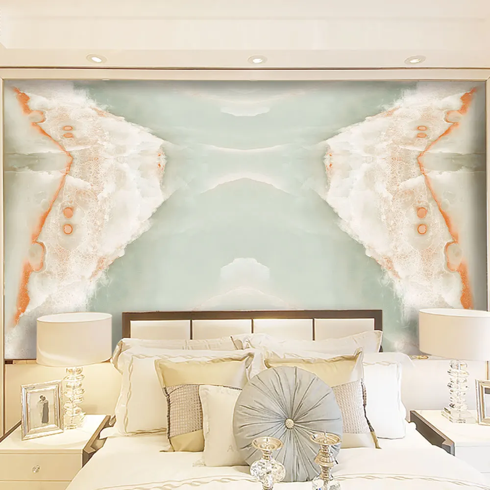 Украшение текстильные обои HD 3D мраморный пейзаж цветок рассвет фон Стена сапфир