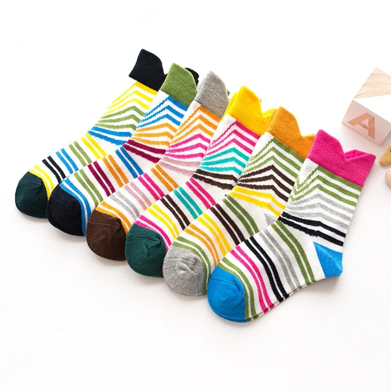 Модные детские носочки Осенние мягкие носки для маленьких девочек Хлопковые