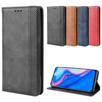 leather phone case for huawei y9 2018 y9 prime 2019 enjoy 8 plus back cover flip card wallet with stand retro coque