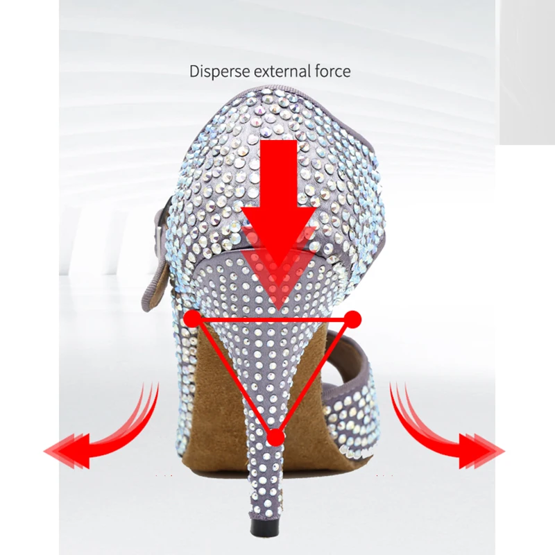 

Women Rhinestone Purple Latin Dance Shoes Girls Professional Salsa Bachata Ballroom Dancing Shoe for Wedding Party Shoes Sandals