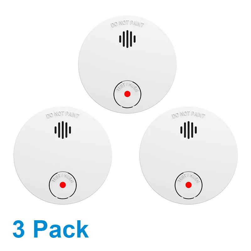 3pcs CPvan SM01 огонь огонь дымовые датчики датчик огня детектор дыма сигнализация для дома 10 лет дымовая сигнализация беспроводной пожарный датчик защита офисная/домашняя охранная система пожарной сигнализации Rookmelder - Color: 3pcs