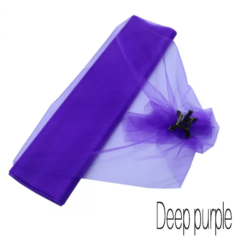 Deep purple 10 м/рулон, 48 см, тюль, рулон, ткань, катушка, пачка, прозрачная органза, тюль для дома, свадебное украшение, для детского душа, сделай сам, рубашка, ремесло - Цвет: Deep purple
