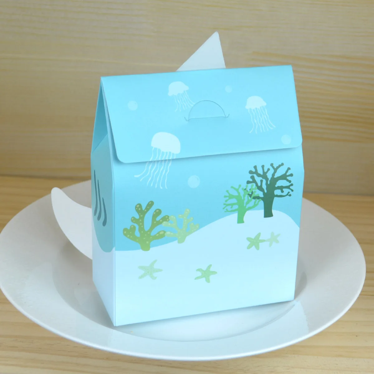 50 шт. Акула коробочка для конфет на вечеринку бумажные подарочные коробки под