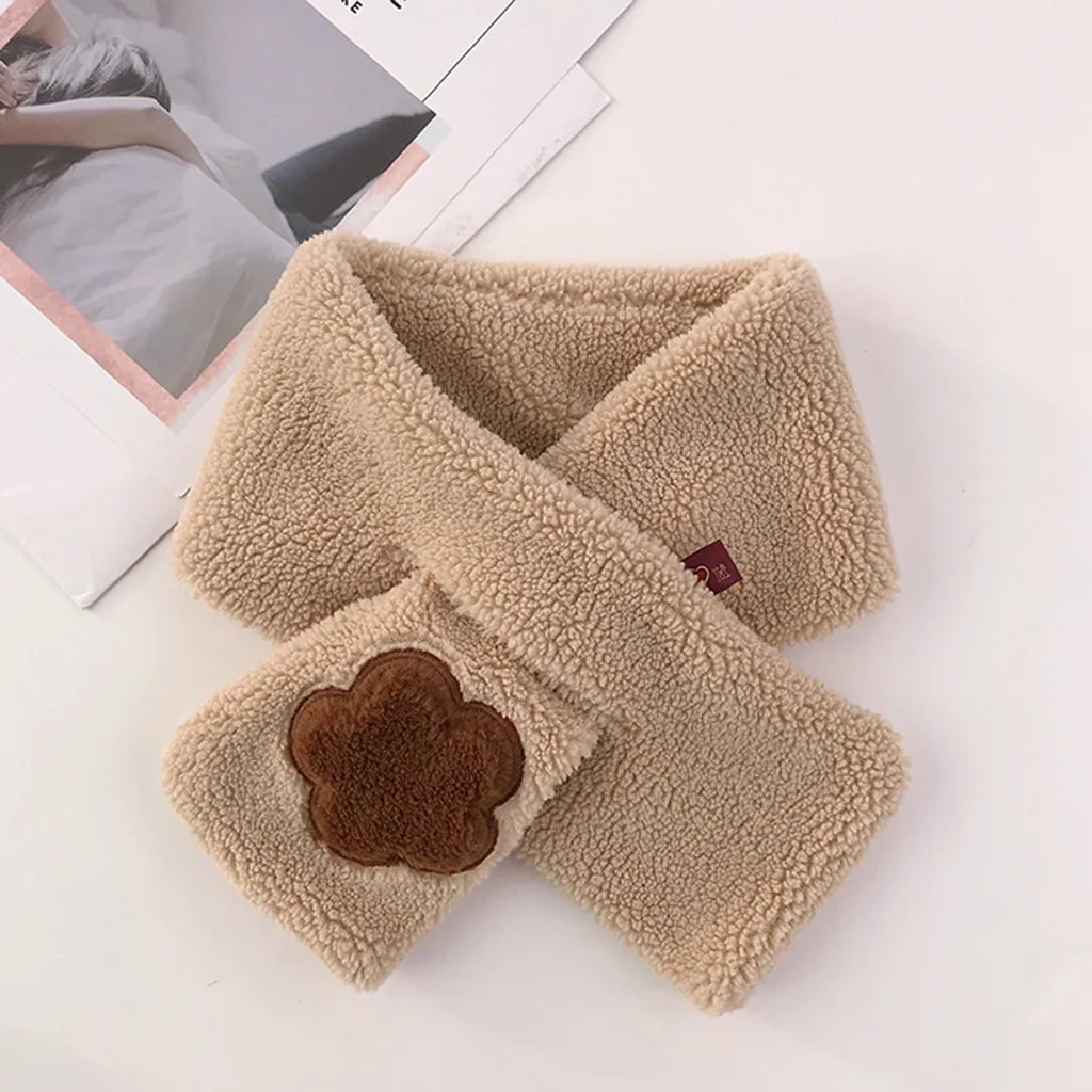 Шарф-гетры женский модный зимний шарф из искусственного меха однотонная верхняя