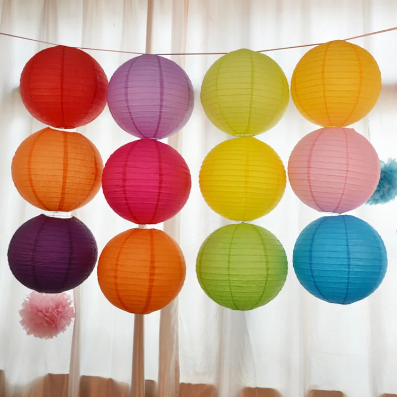 

16nch chinese lanterns Round Paper Wedding Birthday Holiday party Decor Craft Decor Gift family DIY Hanging Garden chandelier