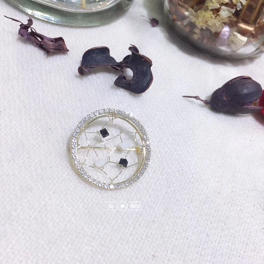Free Shipping Gold Color Handmade Brooches for Women Round Brooch Pin Vintage Fashion Jewelry Accessories | Украшения и