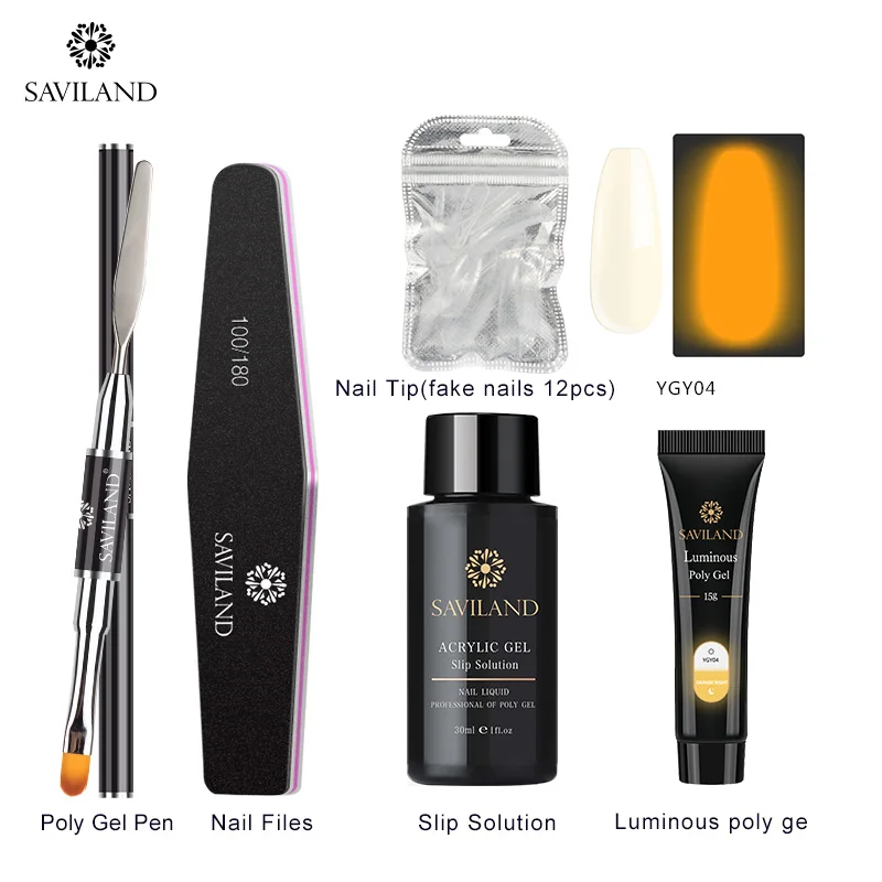 15g Poly Gel Kit Soak off 4 шт./компл. поли набор гелевых УФ Акрил строитель поли-гель, быстро сохнут, дизайн ногтей Pro с длинным натуральных ногтей Жесткий Гель-лак - Цвет: 15g Poly Gel Kit