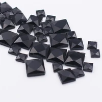 8x8mm hotfix rhinestones shiny black flatback square shape crystals strass stones crafts glue on hotfix rhinestones for clothes