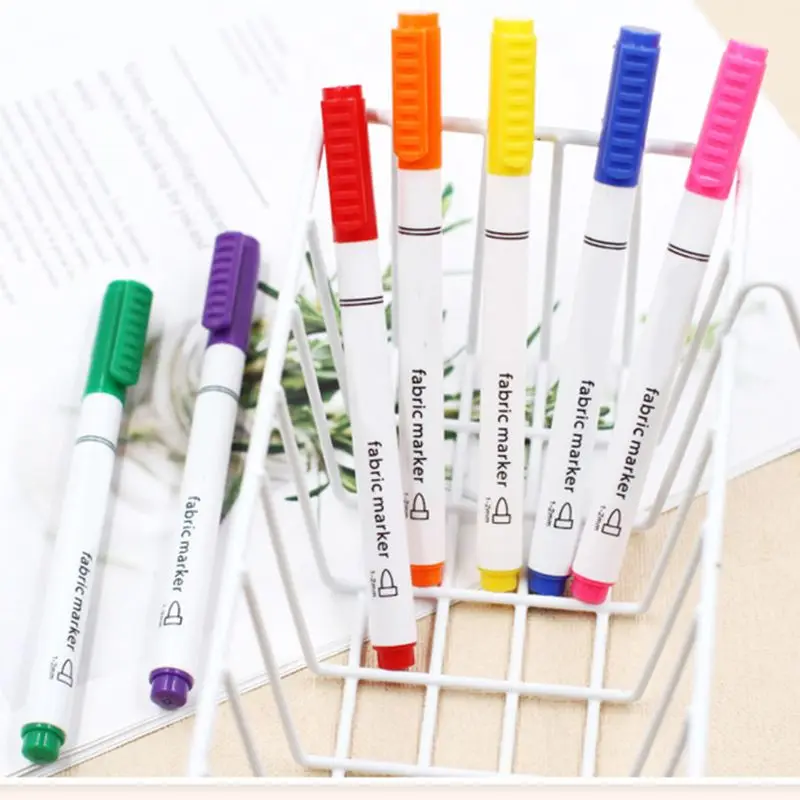 

8Pcs Clothes Textile Markers Fabric Paint Pens DIY Crafts T-shirt Pigment Paint