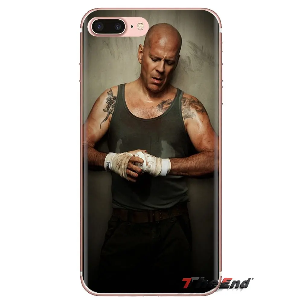 Силиконовый чехол для телефона с изображением Брюса Уиллиса жесткий постер