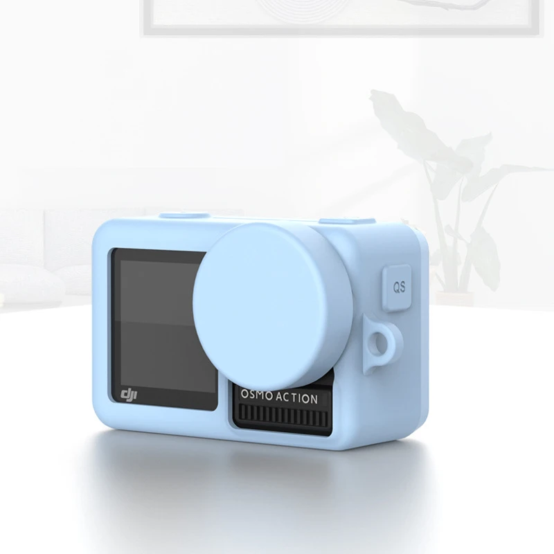 sky blue Защитный чехол для спортивной камеры Dajiang Lingbi Osmo, силиконовый защитный чехол для TYPE-C, гнездо для микрофона - Colour: sky blue