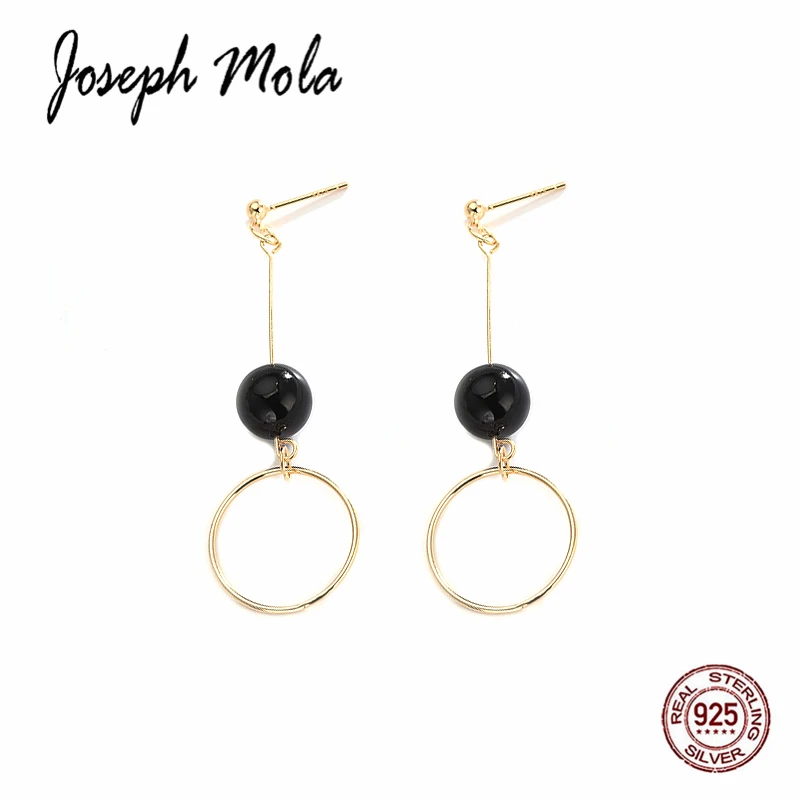 Joseph Mola 925 стерлингового серебра классического золотого цвета Круглый Круг