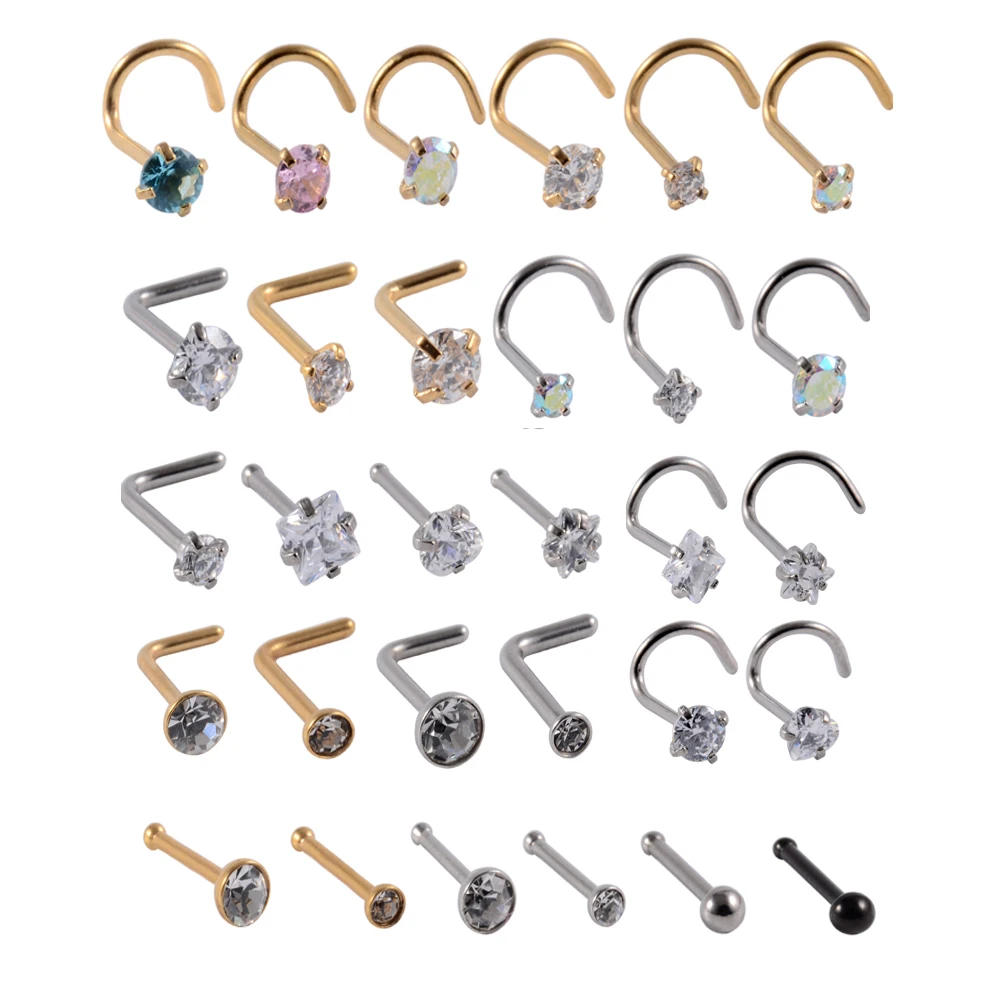 

1 шт., серьги-гвоздики для пирсинга носа, 20 г