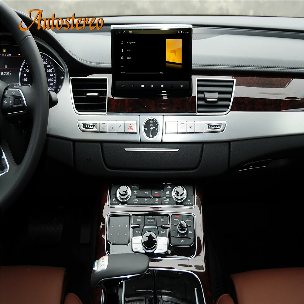 foldable screen radio android 10 0 for audi a8 d4 2009 2017 car multimedia player gps navigation 4g5g lte head unit auto stereo free global shipping