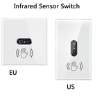 2020 умный настенный выключатель света, инфракрасный датчик, стеклянная панель, ЕС, США, нейтральный провод, 220 В, 10 А, электрическая мощность, не нужно прикасаться