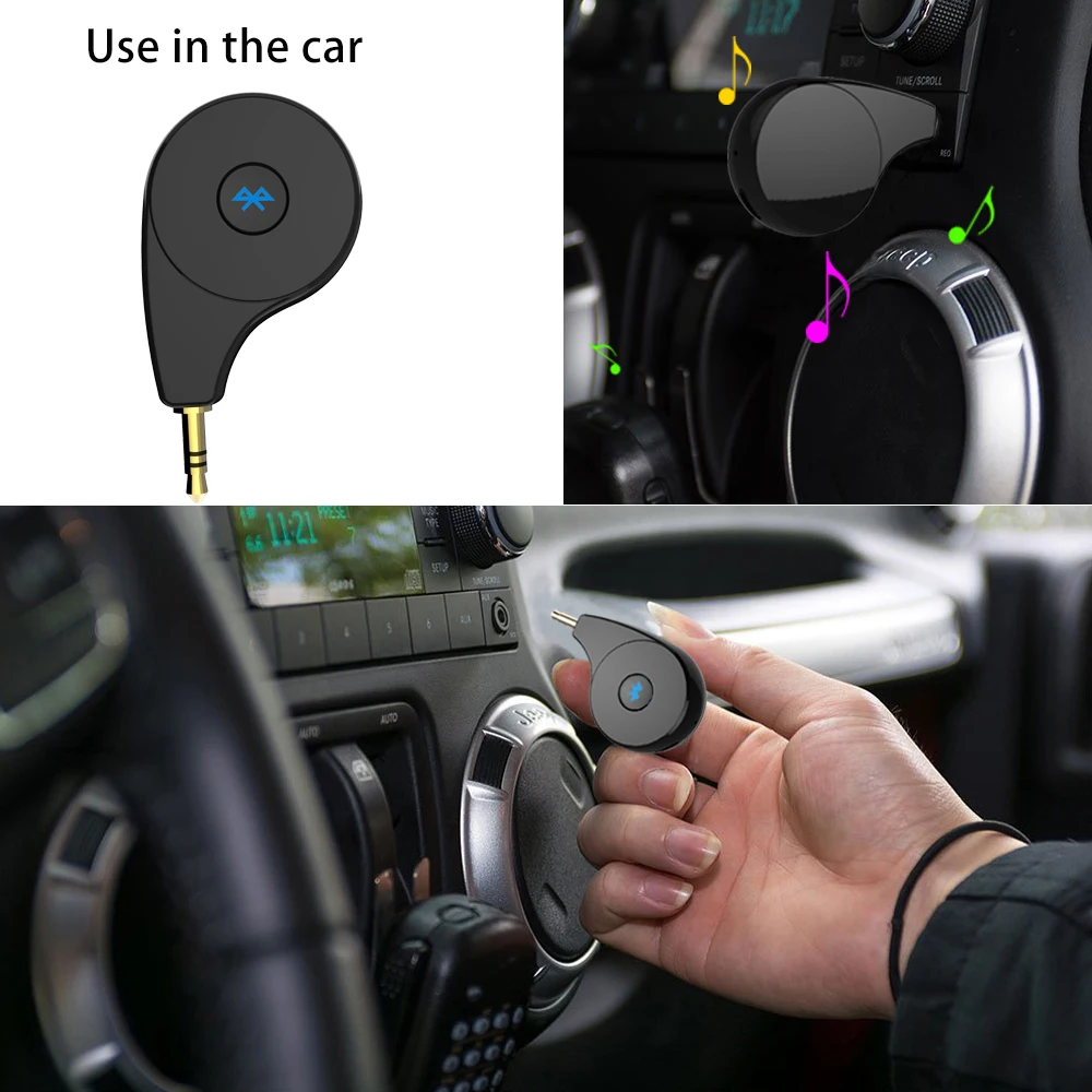 

Dual Link Bluetooth 4.2 handsfree car Aux Auto kit Wireless portable 3.5mm Audio Adapter Music Receiver mini speaker adapter