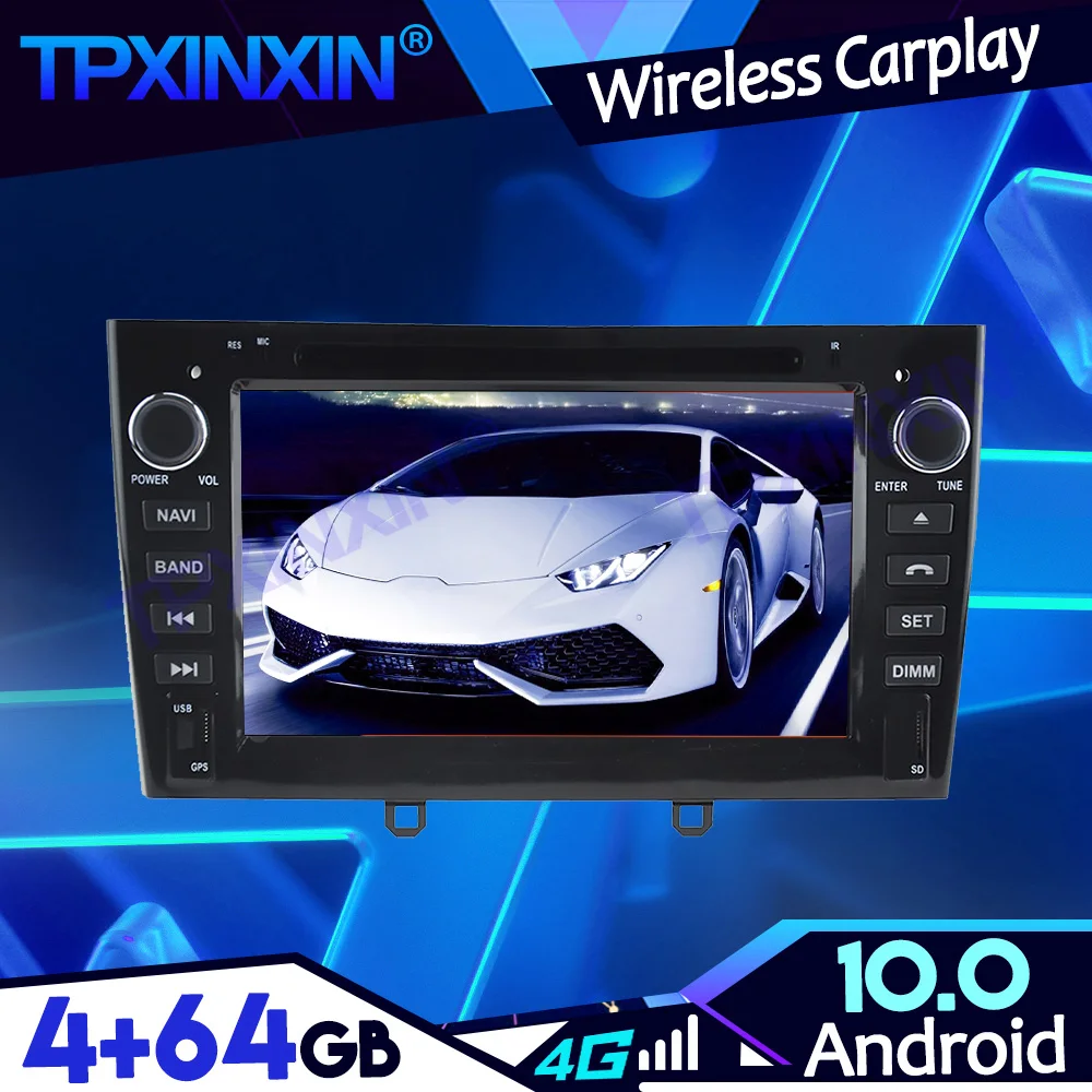 

IPS Carplay Android 10.0 PX6 4G-64G For Peugeot 408 2007-2010 DSP Tape Recoder Multimedia Player Head Unit Navi GPS Auto Radio