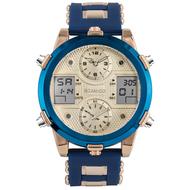 Мужские кварцевые электронные часы со светодиодной подсветкой в стиле милитари