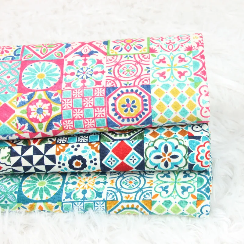 

50*115cm Thick Cotton Ethnic Style Stitching Printed Fabric Sewing Material Quilting Patchwork Needlework DIY Handmade Bag