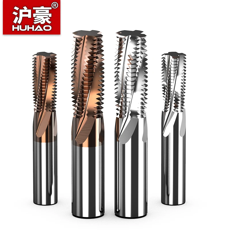 HUHAO для алюминиевой спирали Endmill 60 ° Полный зуб РЕЗЬБЫ ФРЕЗА TiSin покрытием фрезы