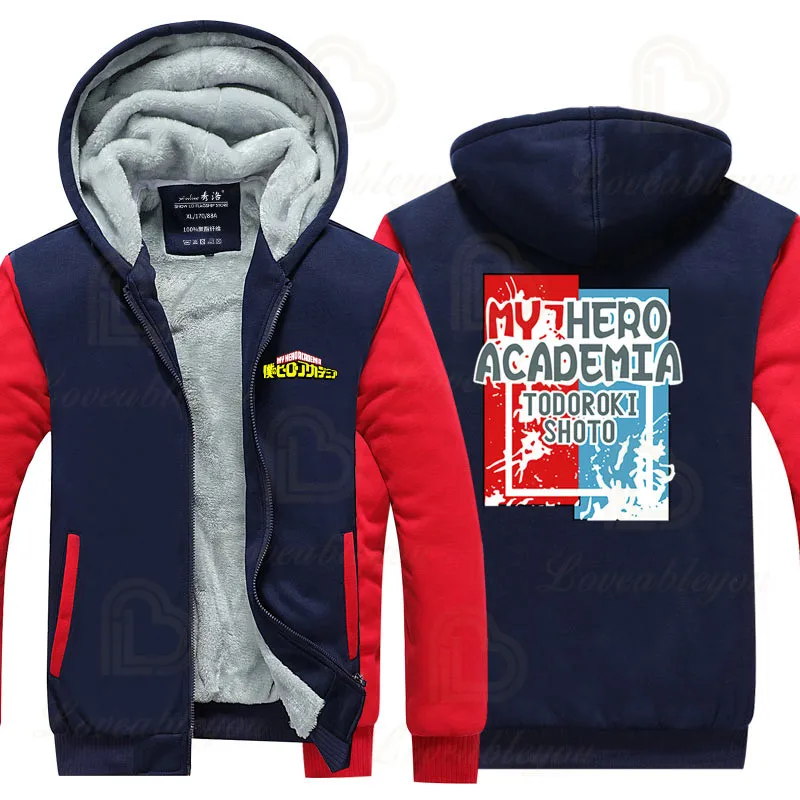

Academia Noctilucous Winter Collar Cap Zipper Hoody Cosplay Costume Hoodies Midoriya Izuku Autumn Tracksuit Men Sport Sweatshirt